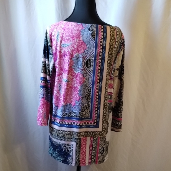 JM Collection Multicolor Patterned Blouse - Picture 3 of 11